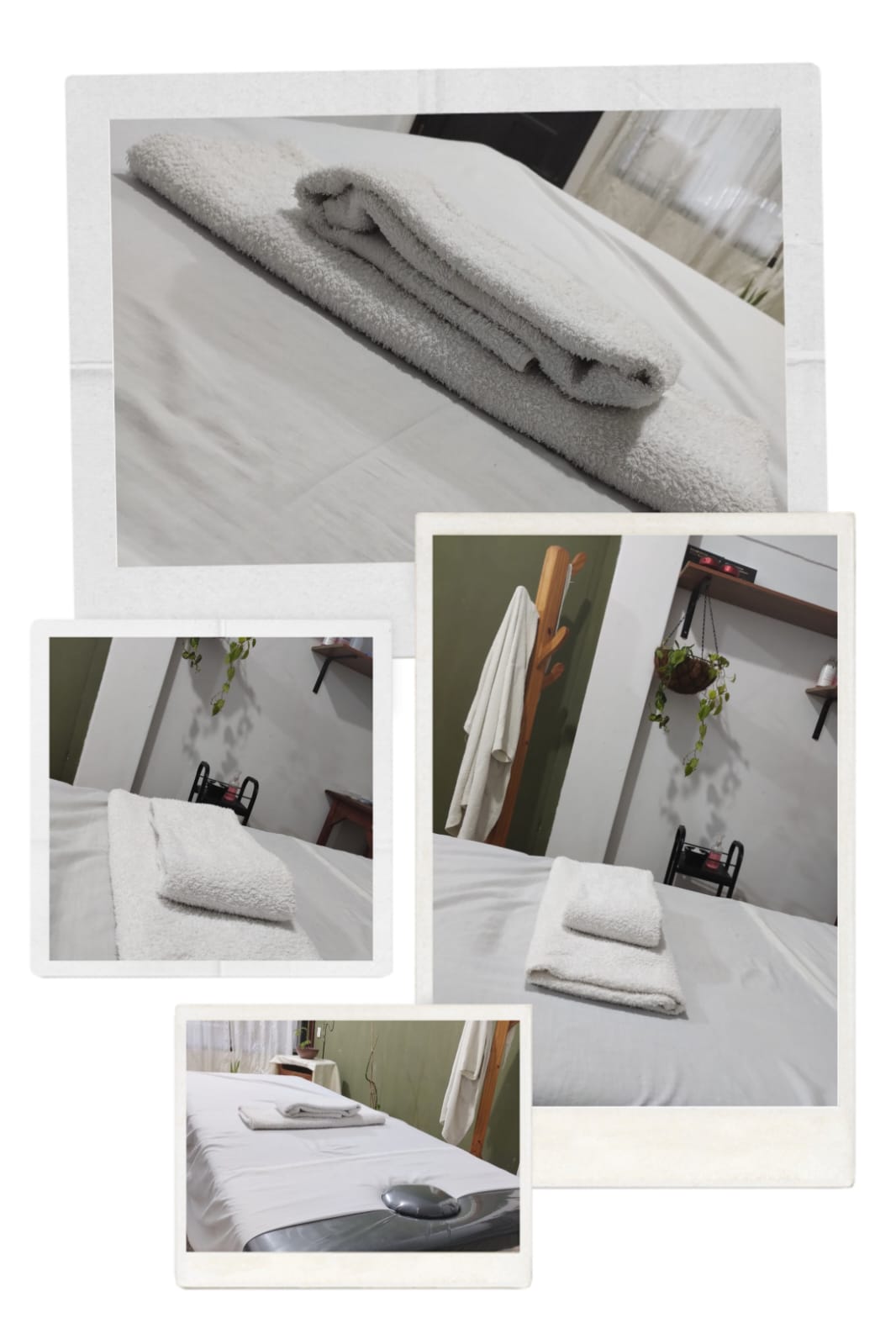 Detalle de toallas y ambiente del spa